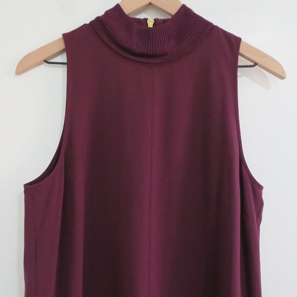 Athleta Womens Sz S Burgundy Initiative Short Dress Sleeveless High Neck - Picture 3 of 4